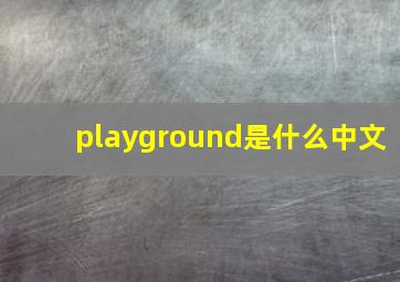 playground是什么中文