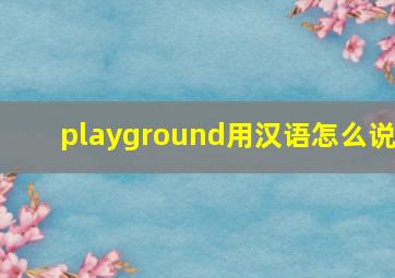 playground用汉语怎么说