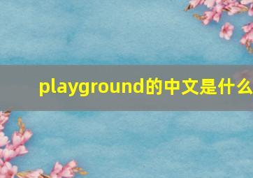 playground的中文是什么