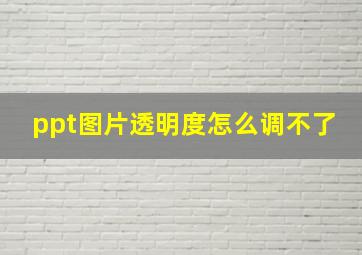 ppt图片透明度怎么调不了