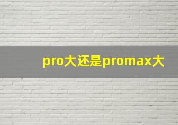 pro大还是promax大