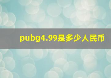 pubg4.99是多少人民币