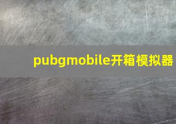 pubgmobile开箱模拟器