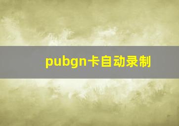 pubgn卡自动录制