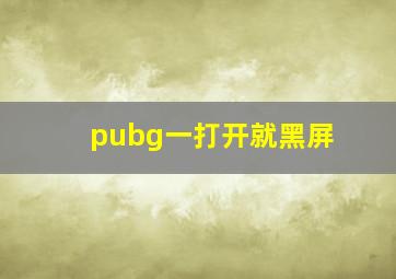 pubg一打开就黑屏