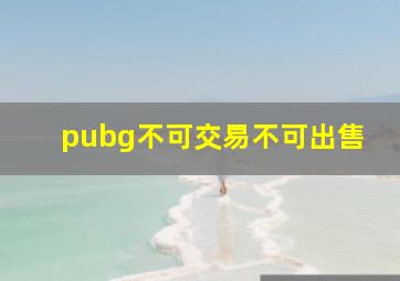 pubg不可交易不可出售