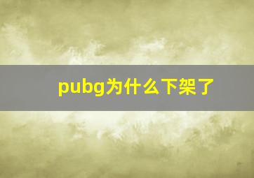 pubg为什么下架了