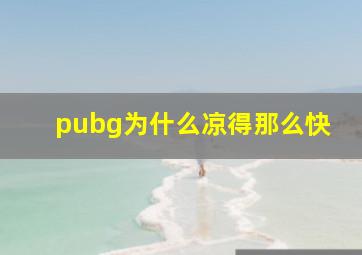 pubg为什么凉得那么快