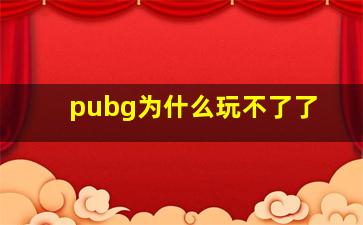 pubg为什么玩不了了