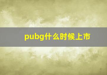 pubg什么时候上市