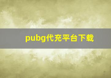 pubg代充平台下载