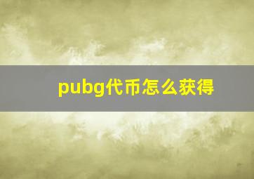 pubg代币怎么获得