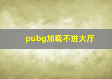 pubg加载不进大厅