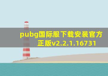 pubg国际服下载安装官方正版v2.2.1.16731