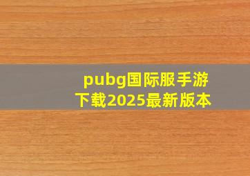 pubg国际服手游下载2025最新版本