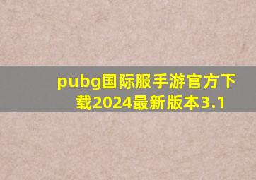 pubg国际服手游官方下载2024最新版本3.1