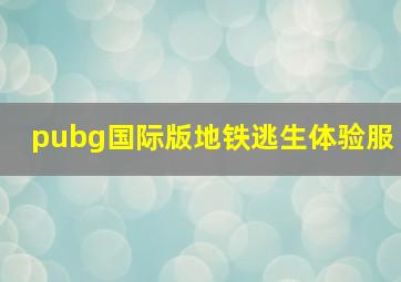 pubg国际版地铁逃生体验服