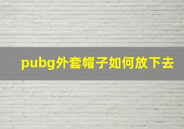 pubg外套帽子如何放下去