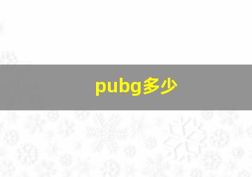 pubg多少