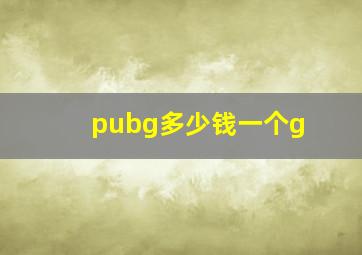 pubg多少钱一个g