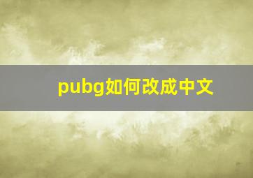 pubg如何改成中文