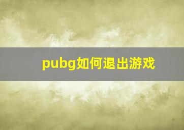 pubg如何退出游戏