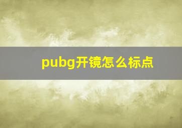 pubg开镜怎么标点