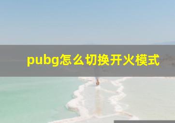 pubg怎么切换开火模式