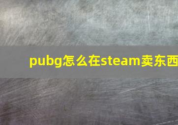 pubg怎么在steam卖东西