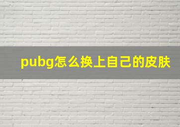 pubg怎么换上自己的皮肤