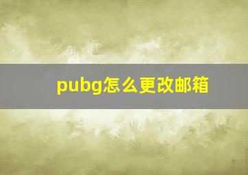 pubg怎么更改邮箱