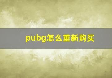 pubg怎么重新购买