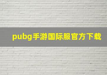 pubg手游国际服官方下载