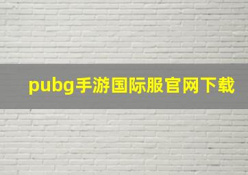 pubg手游国际服官网下载