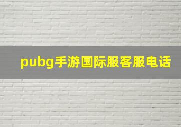 pubg手游国际服客服电话