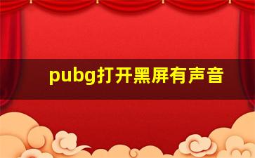 pubg打开黑屏有声音