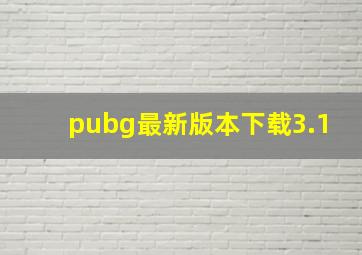 pubg最新版本下载3.1