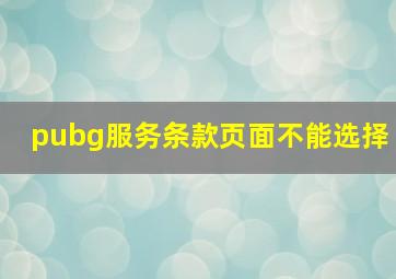 pubg服务条款页面不能选择