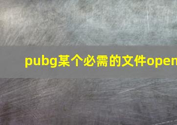 pubg某个必需的文件open