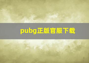 pubg正版官服下载