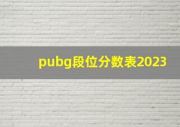 pubg段位分数表2023