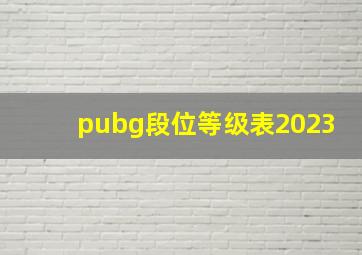 pubg段位等级表2023