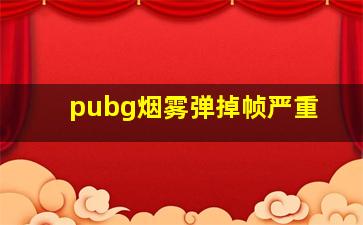 pubg烟雾弹掉帧严重