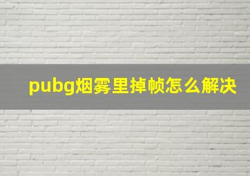 pubg烟雾里掉帧怎么解决