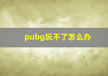 pubg玩不了怎么办