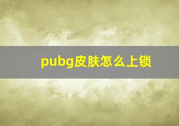 pubg皮肤怎么上锁