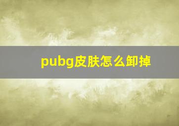 pubg皮肤怎么卸掉