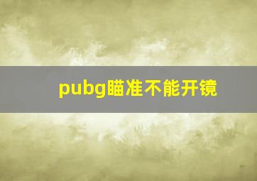 pubg瞄准不能开镜