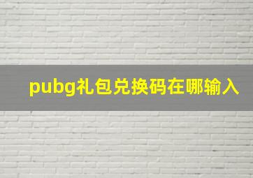 pubg礼包兑换码在哪输入