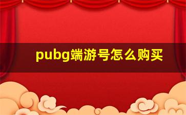 pubg端游号怎么购买